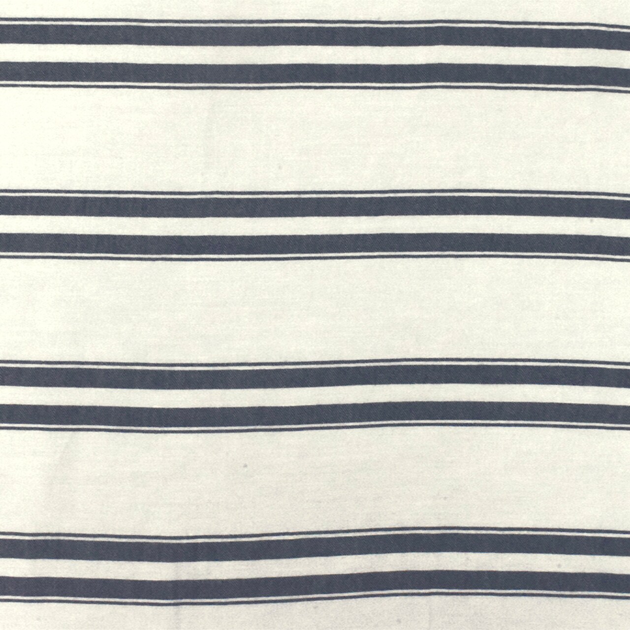 Blue-Ivory Famous Designer Stripe With Slub Texture Twill Woven Fabric By the Yard